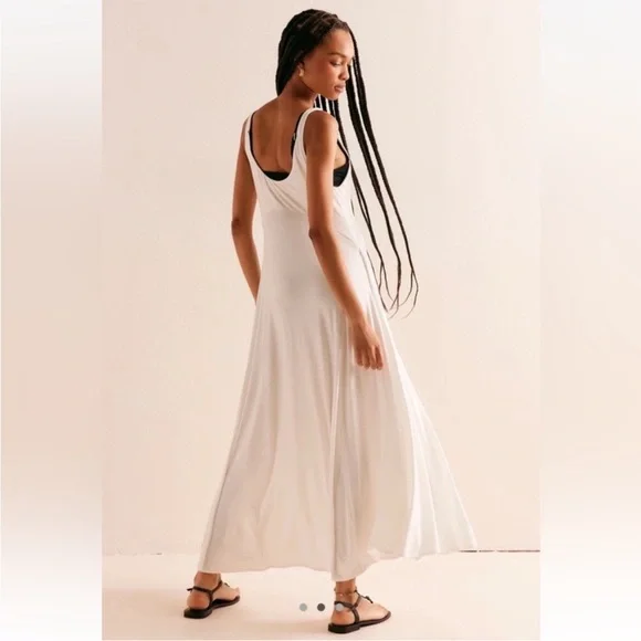 Free People FP Beach Feliz Maxi Dress Slits White Size Medium M NWT - Picture 3 of 11